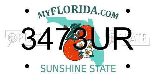 3473UR Florida License Plate