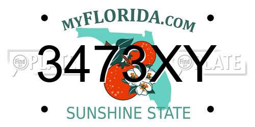 3473XY Florida License Plate