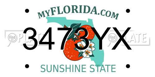 3473YX Florida License Plate