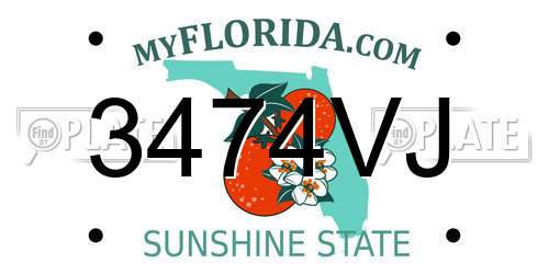 3474VJ Florida License Plate