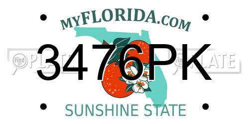 3476PK Florida License Plate