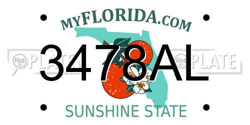 3478AL Florida License Plate