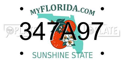 347A97 Florida License Plate