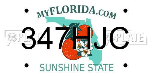 347HJC Florida License Plate