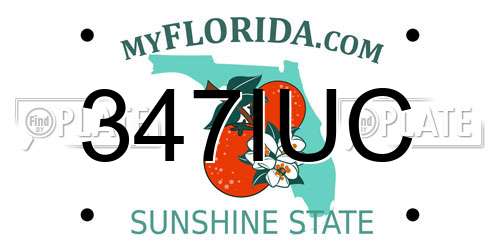 347IUC Florida License Plate