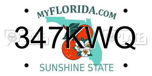 347KWQ Florida License Plate