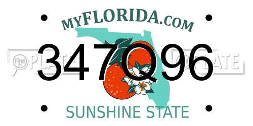 347Q96 Florida License Plate