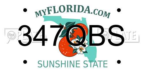 347QBS Florida License Plate
