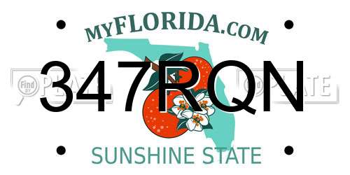 347RQN Florida License Plate