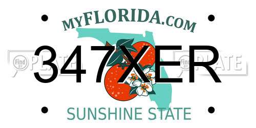 347XER Florida License Plate