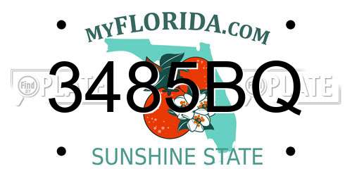 3485BQ Florida License Plate