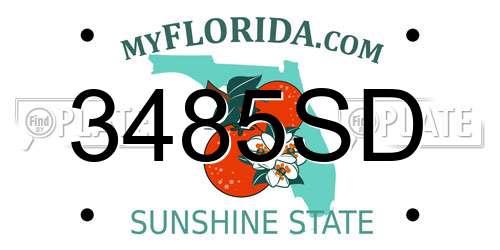 3485SD Florida License Plate