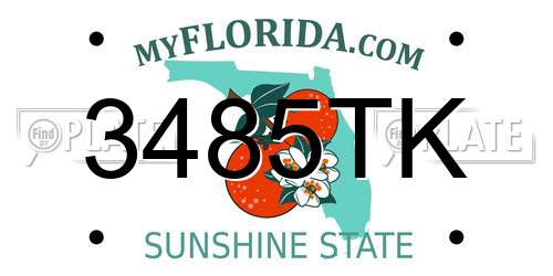 3485TK Florida License Plate