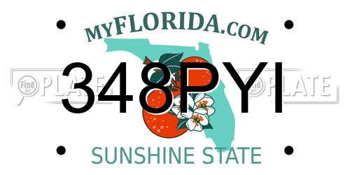 348PYI Florida License Plate