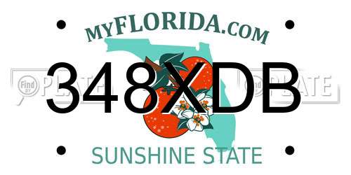 348XDB Florida License Plate