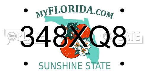 348XQ8 Florida License Plate