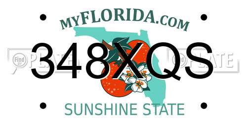 348XQS Florida License Plate