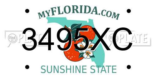 3495XC Florida License Plate
