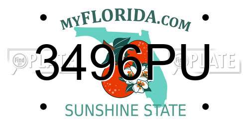 3496PU Florida License Plate