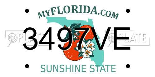 3497VE Florida License Plate