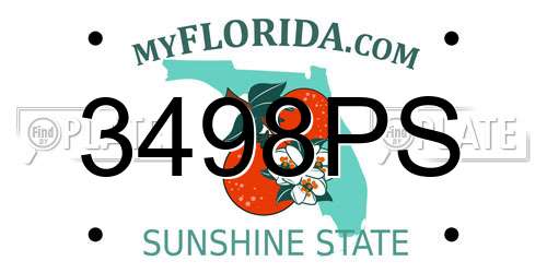 3498PS Florida License Plate