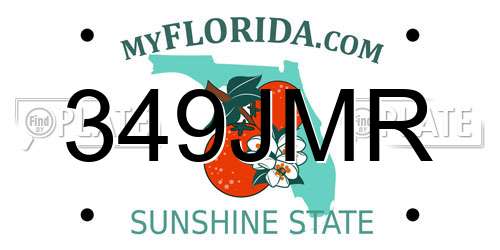 349JMR Florida License Plate