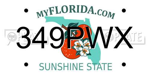 349PWX Florida License Plate