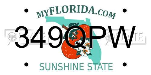 349QPW Florida License Plate
