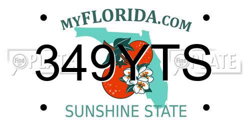 349YTS Florida License Plate