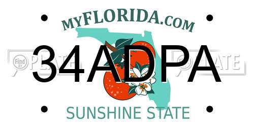 34ADPA Florida License Plate