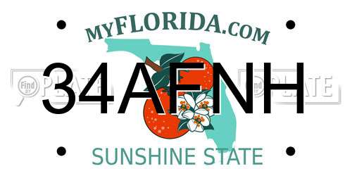 34AFNH Florida License Plate