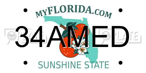 34AMED Florida License Plate