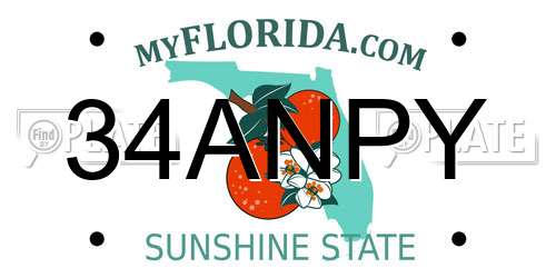 34ANPY Florida License Plate