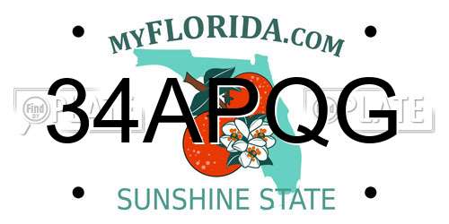 34APQG Florida License Plate