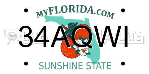 34AQWI Florida License Plate