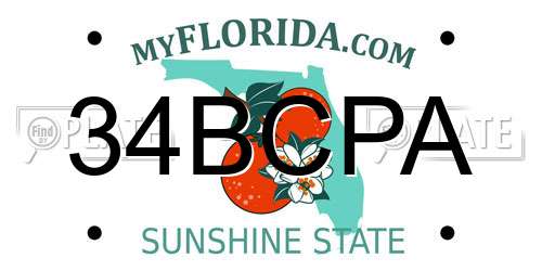 34BCPA Florida License Plate