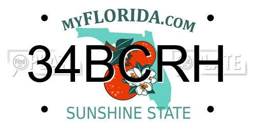 34BCRH Florida License Plate