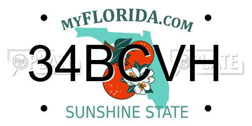 34BCVH Florida License Plate