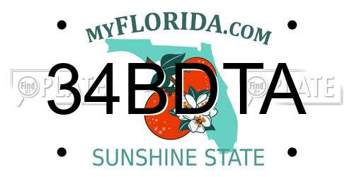 34BDTA Florida License Plate