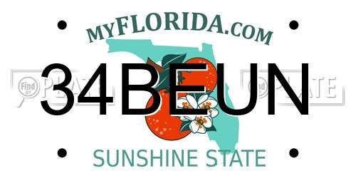 34BEUN Florida License Plate