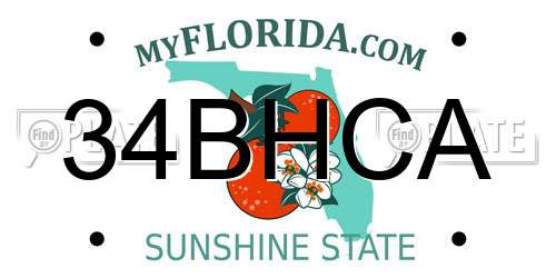 34BHCA Florida License Plate