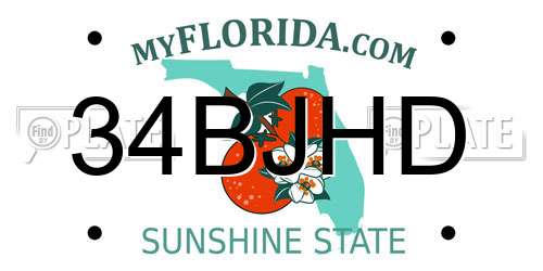 34BJHD Florida License Plate