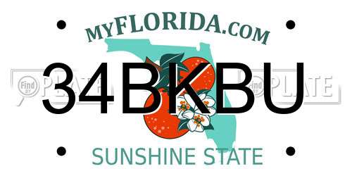 34BKBU Florida License Plate