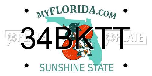 34BKTT Florida License Plate
