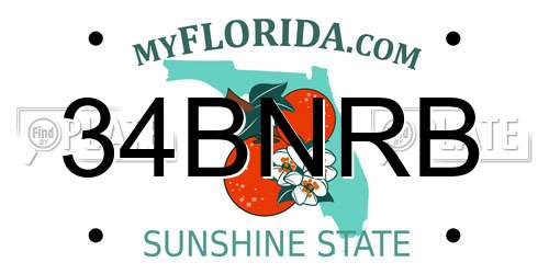 34BNRB Florida License Plate