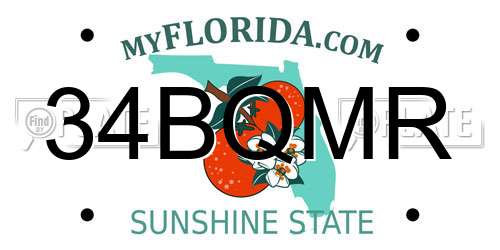 34BQMR Florida License Plate