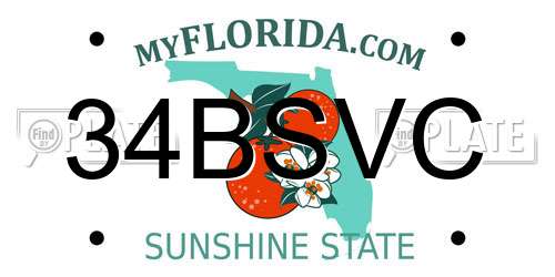 34BSVC Florida License Plate