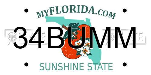 34BUMM Florida License Plate