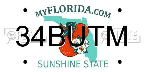34BUTM Florida License Plate