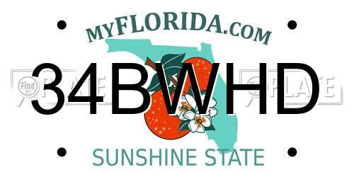 34BWHD Florida License Plate